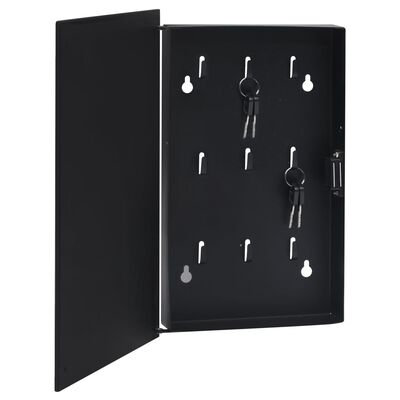 vidaXL Key Box with Magnetic Board Black 11.8"x7.9"x1.6"