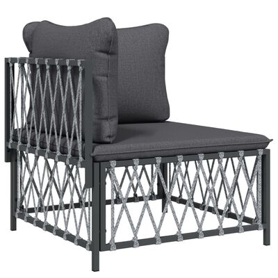 vidaXL 8 Piece Patio Lounge Set with Cushions Anthracite Steel