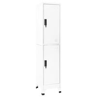 vidaXL Locker Cabinet White 15"x17.7"x70.9" Steel