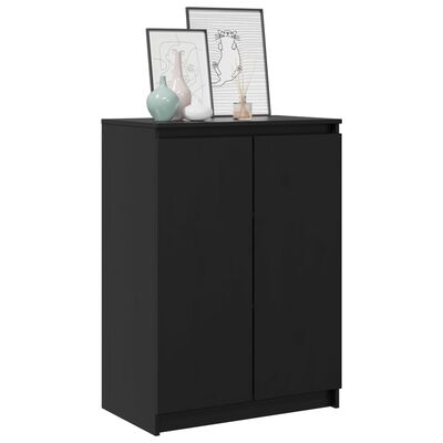 vidaXL Sideboard Black 23.6"x14.2"x33.1" Solid Pinewood