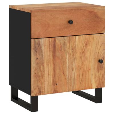 vidaXL Bedside Cabinet 19.7"x13"x23.6" Solid Wood Acacia&Engineered Wood