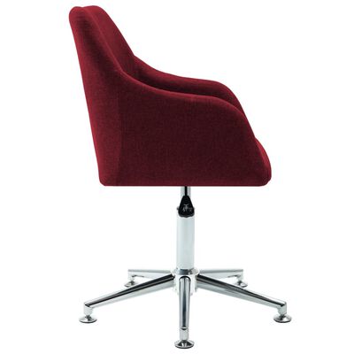 vidaXL Swivel Dining Chair Wine Red Fabric