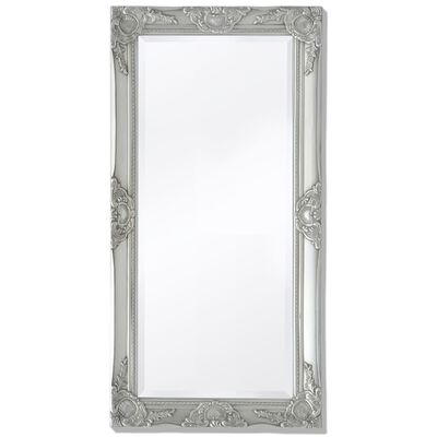 vidaXL Wall Mirror Baroque Style 39.4"x19.7" Silver