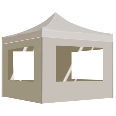 vidaXL Professional Folding Party Tent with Walls Aluminum 9.8'x9.8' Cream