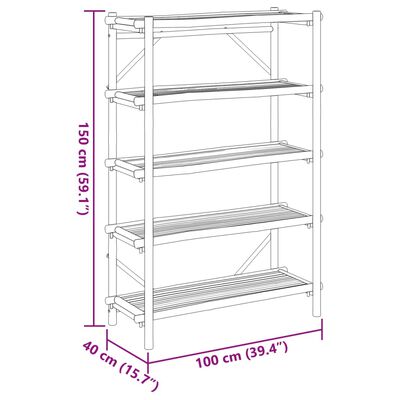 vidaXL 5-Layer Shelf 39.4"x15.7"x59.1" Bamboo