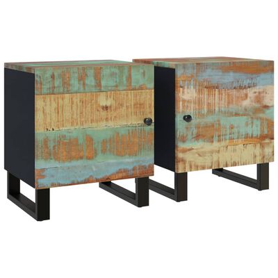 vidaXL Bedside Cabinets 2 pcs 15.7"x13"x18.1" Solid Wood Reclaimed