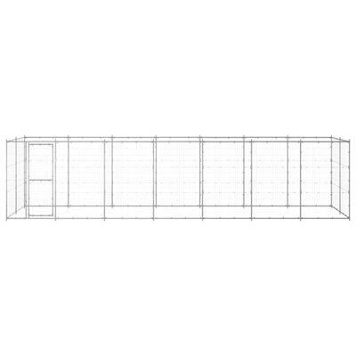 vidaXL Outdoor Dog Kennel Galvanized Steel 182.3 ft²