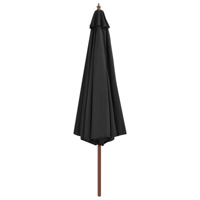 vidaXL Garden Parasol with Wooden Pole 137.8" Anthracite