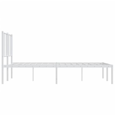 vidaXL Metal Bed Frame with Headboard White 53.9"x74.8" Full