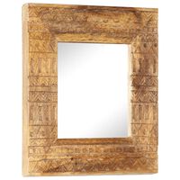 vidaXL Hand-Carved Mirror 19.7"x19.7"x1" Solid Mango Wood