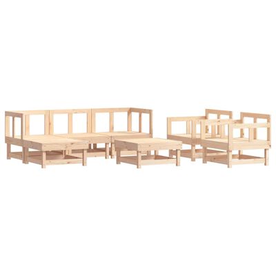 vidaXL 7 Piece Patio Lounge Set with Cushions Solid Wood