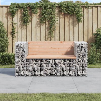 vidaXL Patio Bench Gabion Design 56.3"x28"x25.8" Solid Wood Douglas