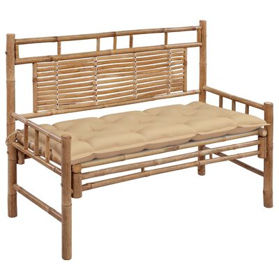 vidaXL Patio Bench with Cushion 47.2'' Bamboo