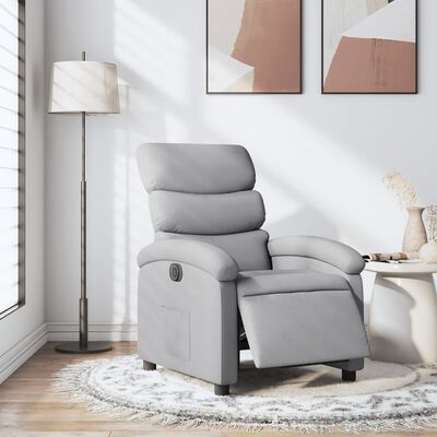 vidaXL Electric Recliner Chair Light Gray Fabric