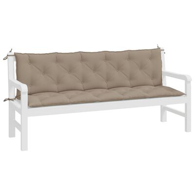 vidaXL Garden Bench Cushions 2pcs Taupe 70.9"x19.7"x2.8" Oxford Fabric