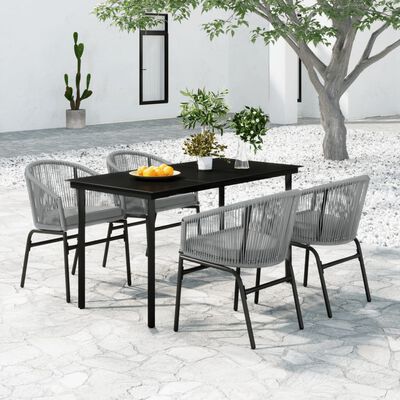 vidaXL 5 Piece Patio Dining Set Gray