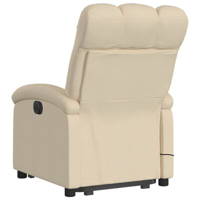 vidaXL Stand up Massage Recliner Chair Cream Fabric