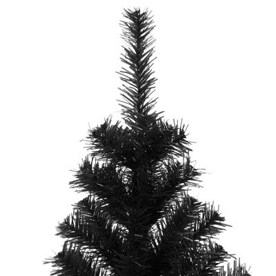 vidaXL Artificial Christmas Tree with Stand Black 7 ft PVC