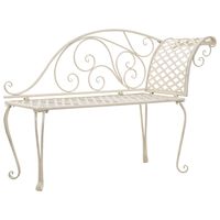 vidaXL Patio Chaise Lounge 50.4" Metal Antique White