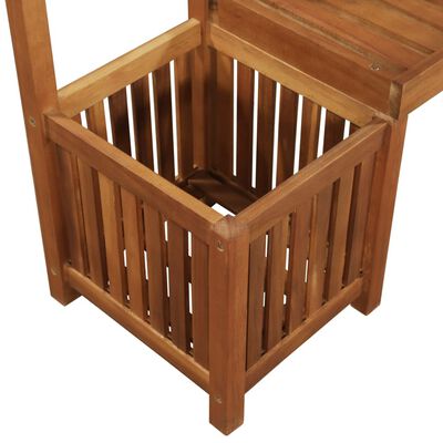 vidaXL Garden Planter with Bench and Trellis Solid Acacia Wood