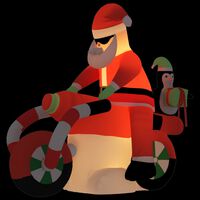 vidaXL Christmas Inflatable Santa on Motorcycle LED 62.2"