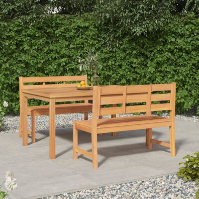 vidaXL 3 Piece Patio Dining Set Solid Wood Teak