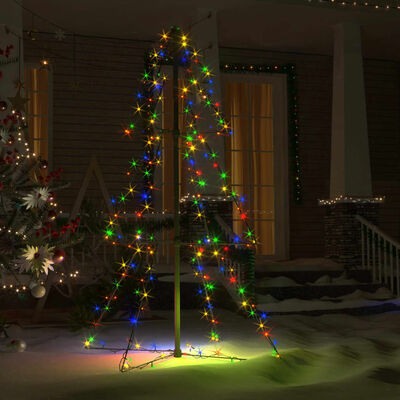 vidaXL Christmas Cone Tree 160 LEDs Indoor and Outdoor 3x4 ft