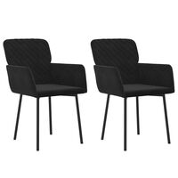 vidaXL Dining Chairs 2 pcs Black Velvet