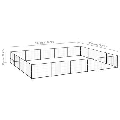 vidaXL Dog Kennel Black 215.3 ft² Steel