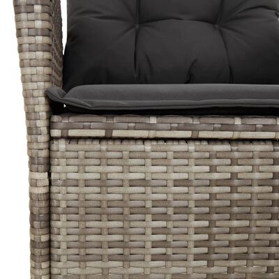 vidaXL 5 Piece Patio Dining Set with Cushions Gray Poly Rattan