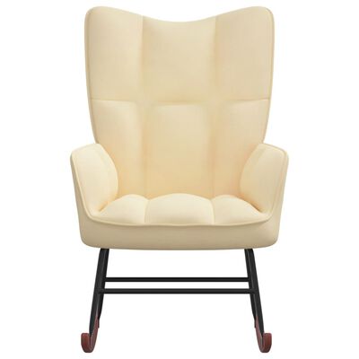 vidaXL Rocking Chair Cream White Velvet