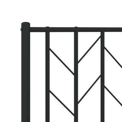 vidaXL Metal Bed Frame without Mattress with Footboard Black 59.1"x78.7"