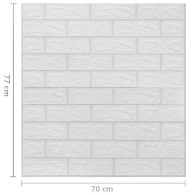 vidaXL 3D Wallpaper Bricks Self-adhesive 40 pcs White