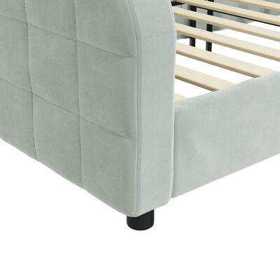 vidaXL Day Bed without Mattress Light Gray 39.4"x74.8" Velvet