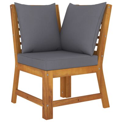 vidaXL 9 Piece Patio Lounge Set with Cushion Solid Acacia Wood