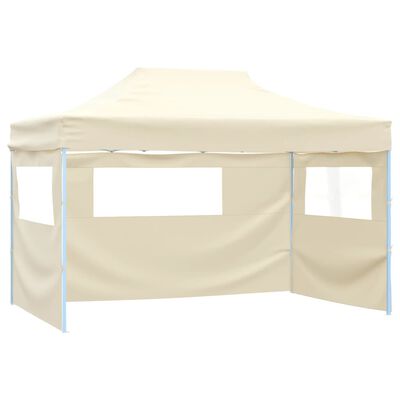 vidaXL Professional Folding Party Tent with 3 Sidewalls 9.8'x13.1' Steel Cream