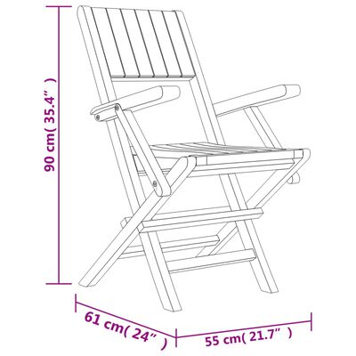 vidaXL 5 Piece Patio Dining Set Solid Wood Teak