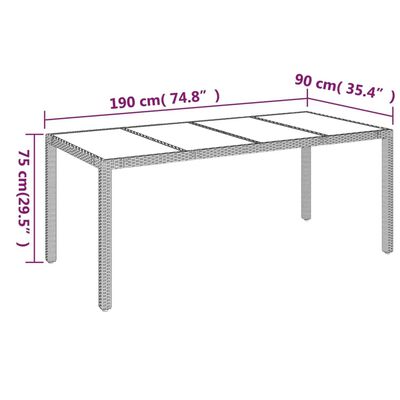 vidaXL 7 Piece Patio Dining Set with Cushions Gray Poly Rattan