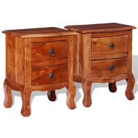 vidaXL Nightstands with Drawers 2 pcs Solid Acacia Wood