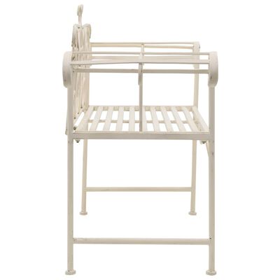 vidaXL Patio Bench 52" Metal Antique White