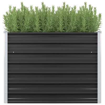 vidaXL Garden Raised Bed Anthracite 39.4"x15.7"x30.3" Galvanized Steel