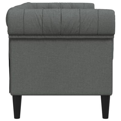 vidaXL Chesterfield Sofa 2-Seater Dark Gray Fabric