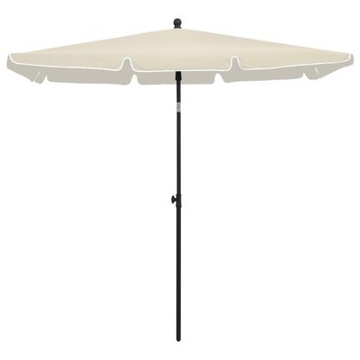 vidaXL Garden Parasol with Pole 82.7"x55.1" Sand