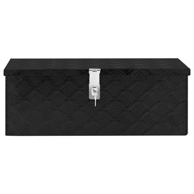 vidaXL Storage Box Black 27.6"x12.2"x10.6" Aluminum