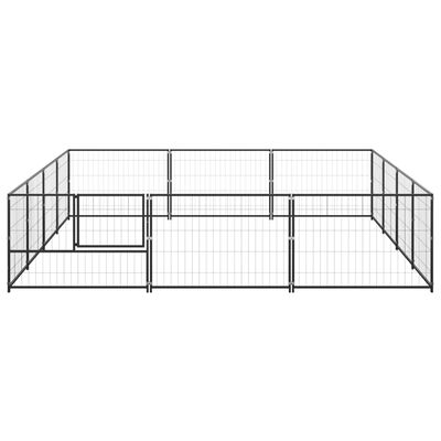 vidaXL Dog Kennel Black 129.2 ft² Steel