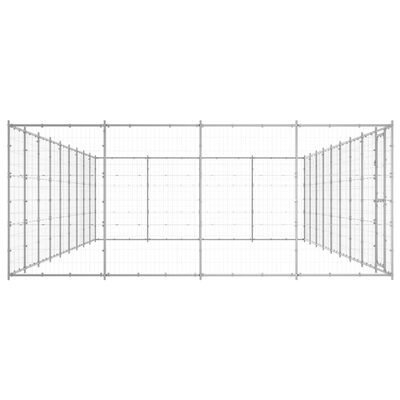 vidaXL Outdoor Dog Kennel Galvanized Steel 468.9 ft²