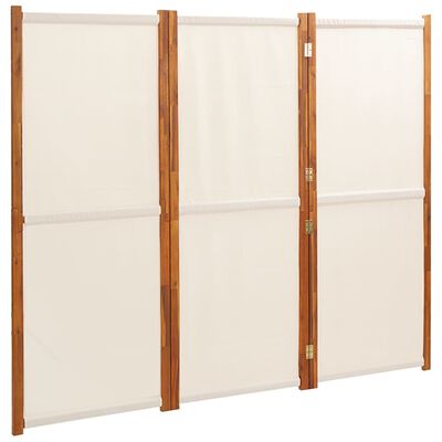 vidaXL 3-Panel Room Divider Cream White 82.7"x70.9"