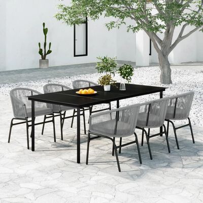 vidaXL 7 Piece Patio Dining Set Gray