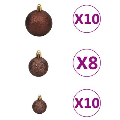 vidaXL Slim Christmas Tree 300 LEDs & Ball Set 106.3"