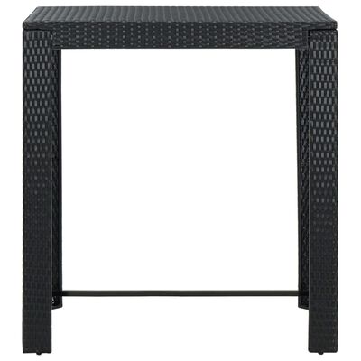 vidaXL 5 Piece Patio Bar Set with Cushions Poly Rattan Black